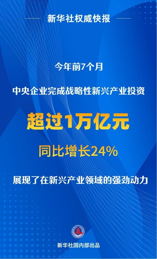 前7个月央企战略性新兴产业投资超1万亿元